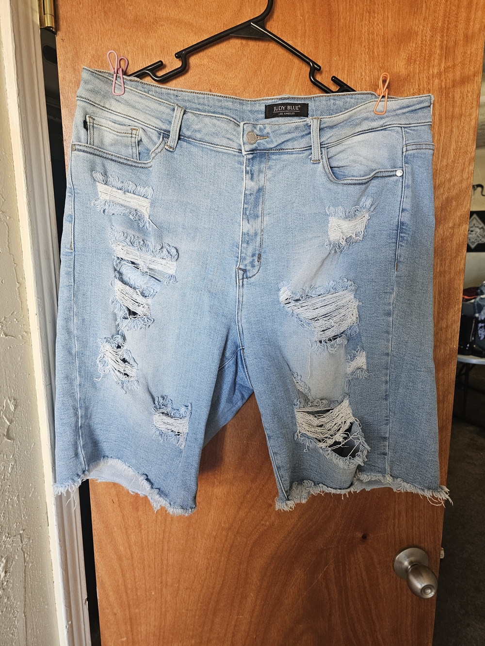 Judy Blue Light Blue Distressed Women's Jean Shorts